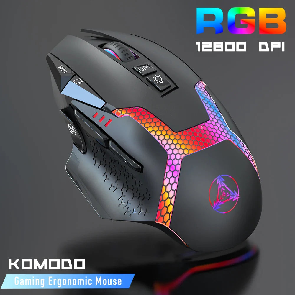 Mouse gaming RGB inalambrico DPI programable