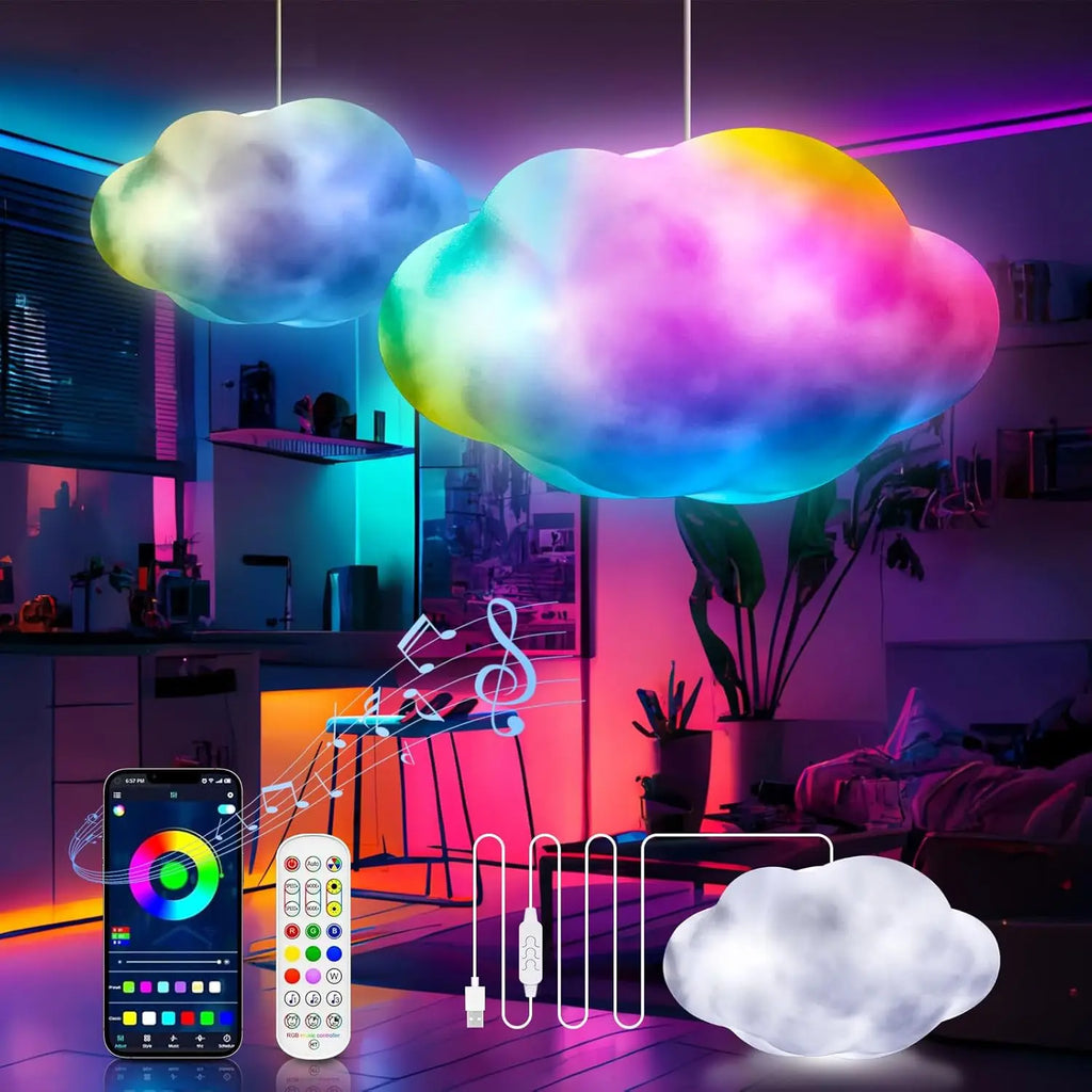 Lampara nube cloud RGB techo cuarto decoracion noche