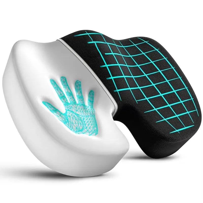 Cojin ortopedico gel memoria silla escritorio lumbar coxis
