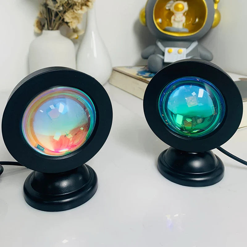 Lampara atardecer sunset projector LED USB cuarto aesthetic producto real