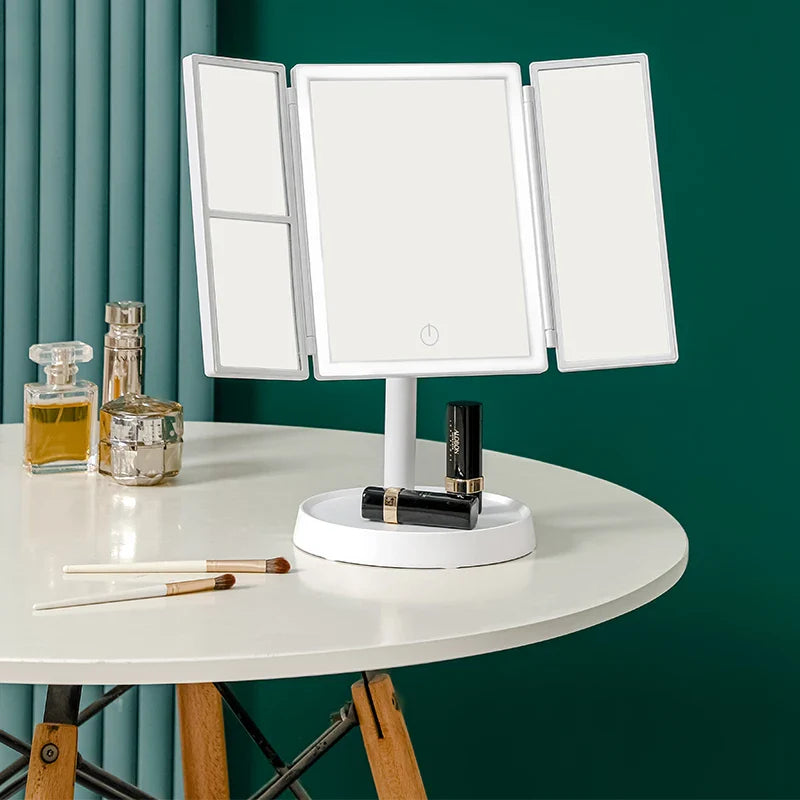 Espejo LED plegable 3 temperaturas luz fria calida neutra
