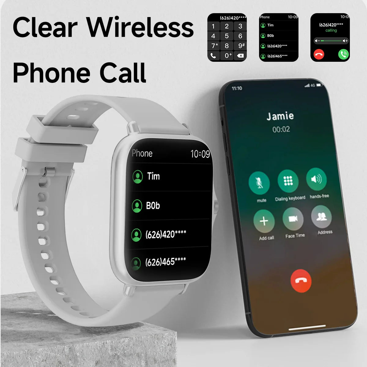 Smartwatch 2025 sport square android iOS fitness tracker