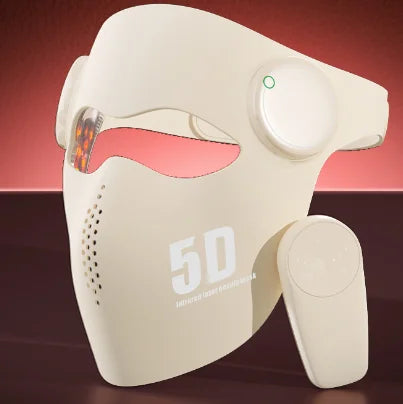 Mascara LED silicona 5D terapia luz roja cuello