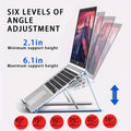 Soporte laptop aluminio ajustable 6 alturas plegable MacBook