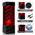 Lampara de Lava LED Moderna negra y roja producto real